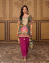 Dori By Sayuri Viscose Position Jacquard Silk Kaftan Top With Bottom